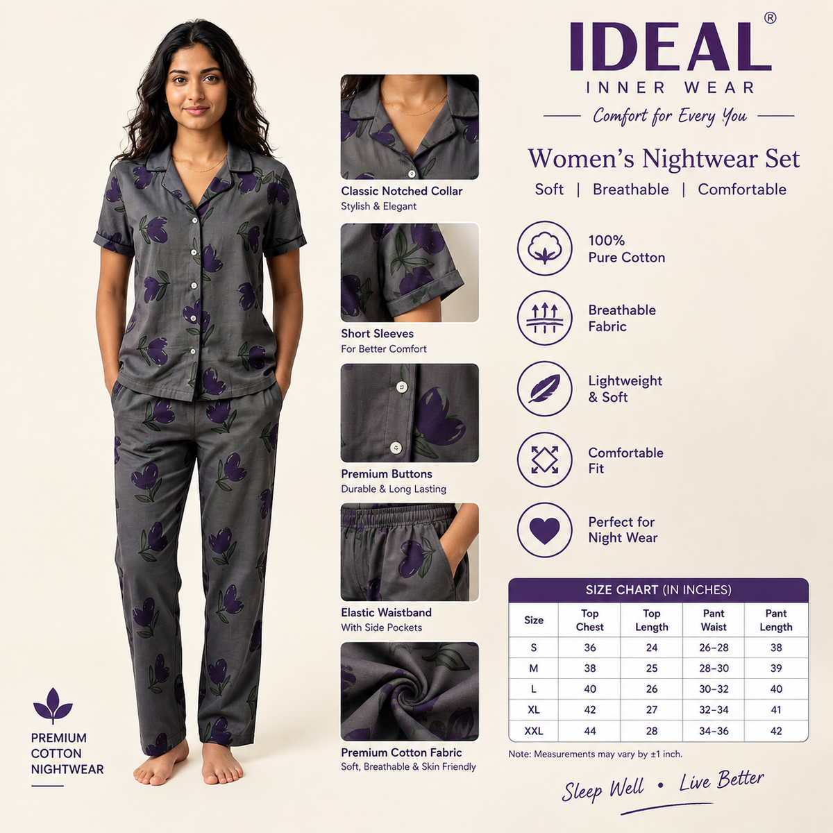Womens Pyjama set (Nightdress)