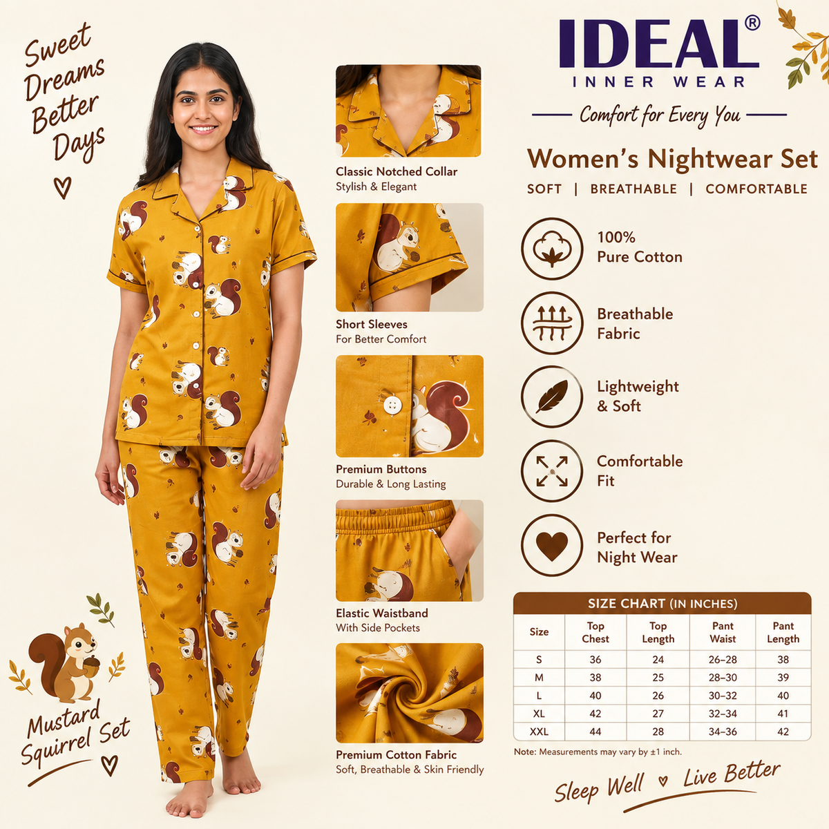 Womens Pyjama set (Nightdress)