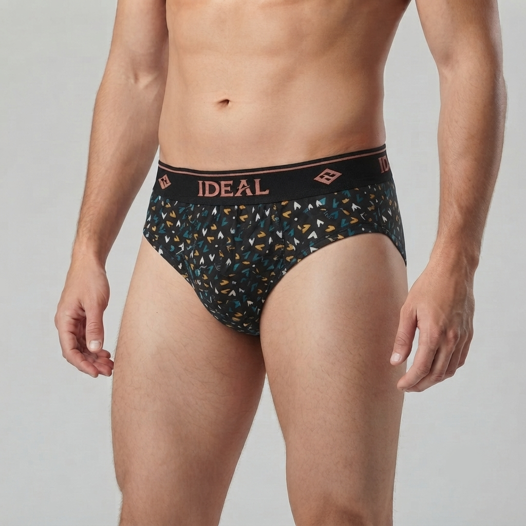 Mens Printed Brief (10 Random colours)