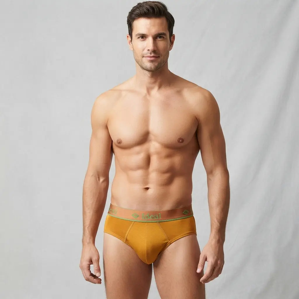 Men's Modal Fabric Briefs with Outer Elastic