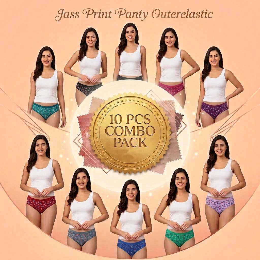 10pcs Combo Jass Print Panty Outer Elastic