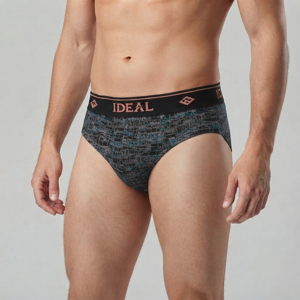Mens Printed Brief (10 Random colours)