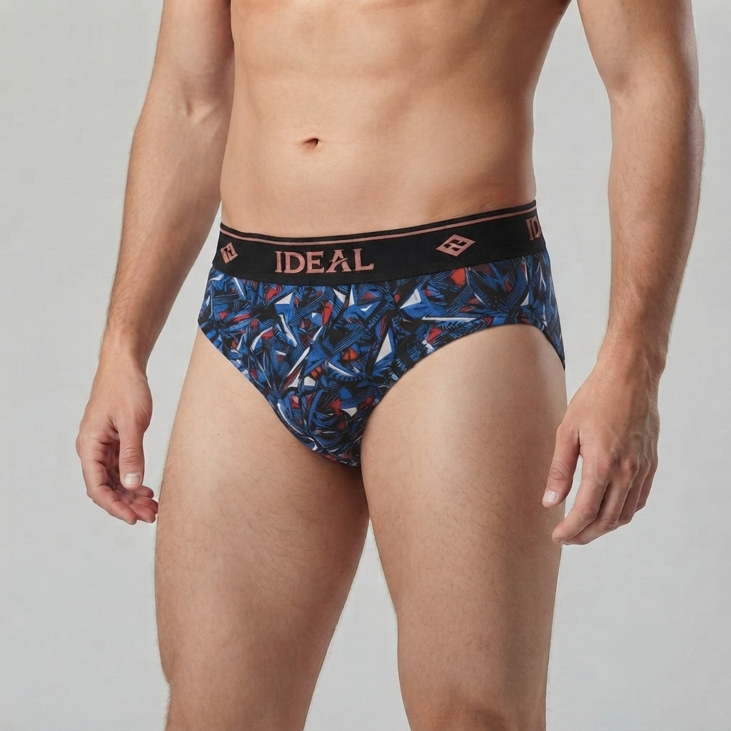 Mens Printed Brief (10 Random colours)