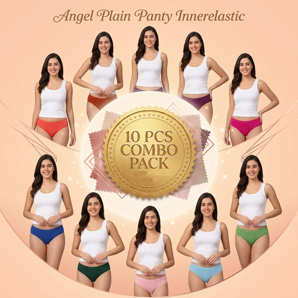 10 pcs Combo Angel Plain Panty Inner Elastic