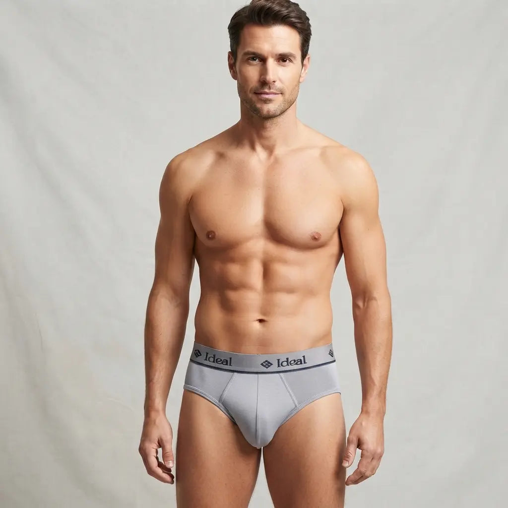 Men's Modal Fabric Briefs with Outer Elastic