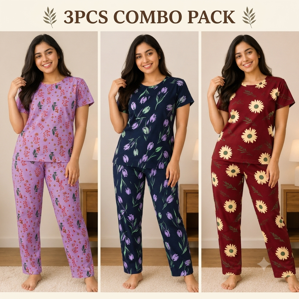3pcs Combo Night Dress Womens