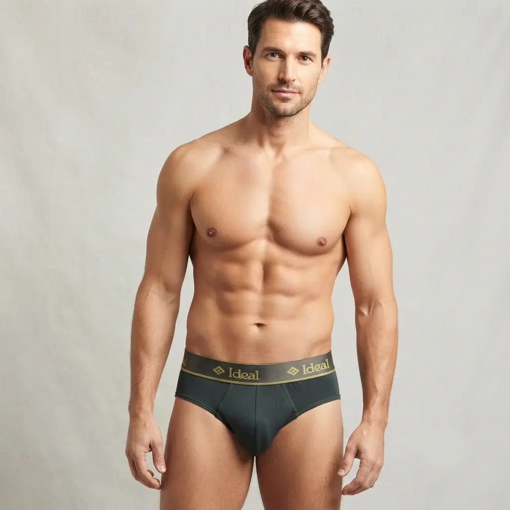 Men's Modal Fabric Briefs with Outer Elastic