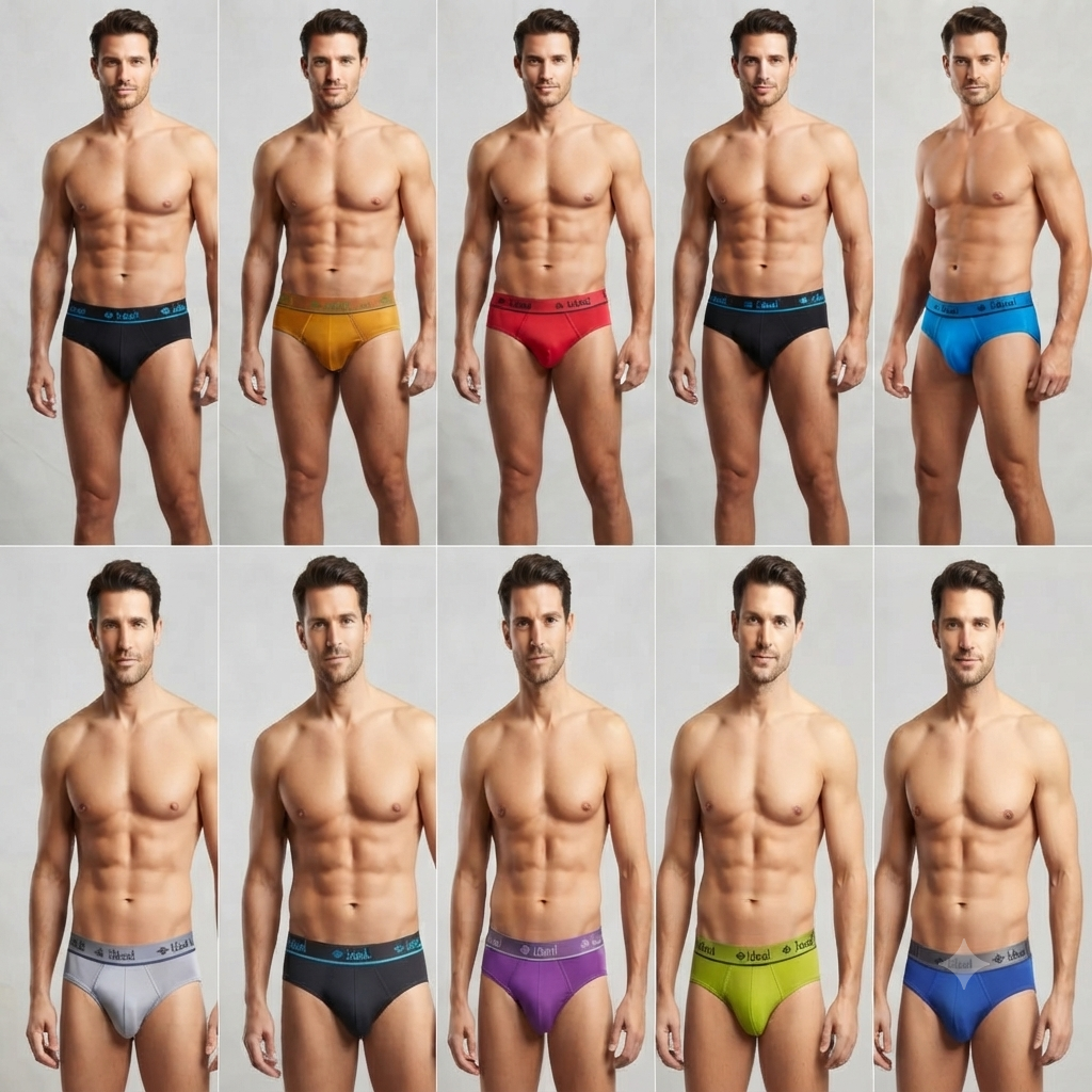 Men's Modal Fabric Briefs with Outer Elastic (10pcs Pack)